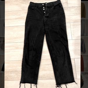Black Highrise Straight Jeans